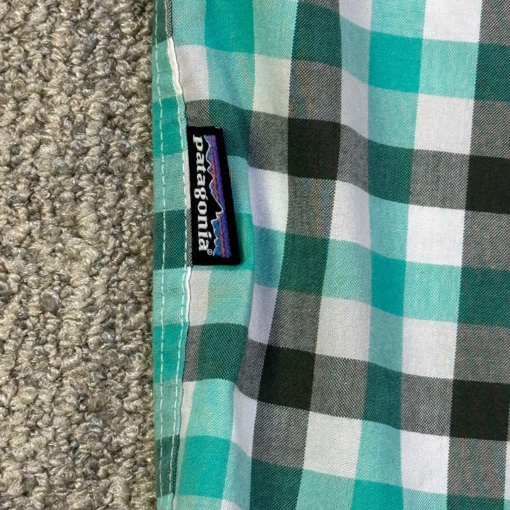 Patagonia Organic Cotton Plaid Button Up Shirt Mens Large Short Sleeve - Picture 5 of 8